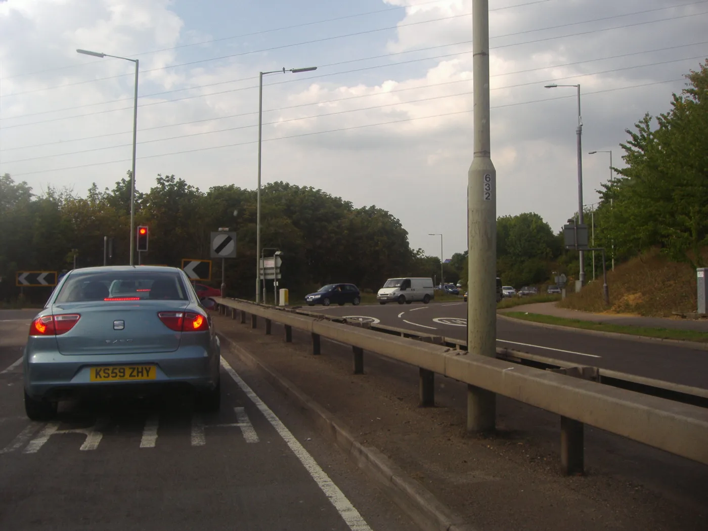 The A602 approaching junction 7 of the A1(M) at the south of Stevenage